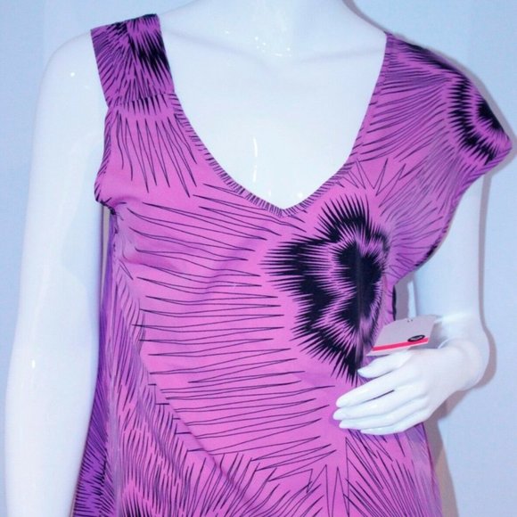 ROXY Hatchback PURPLE Oversize Top FLORAL - Picture 1 of 2